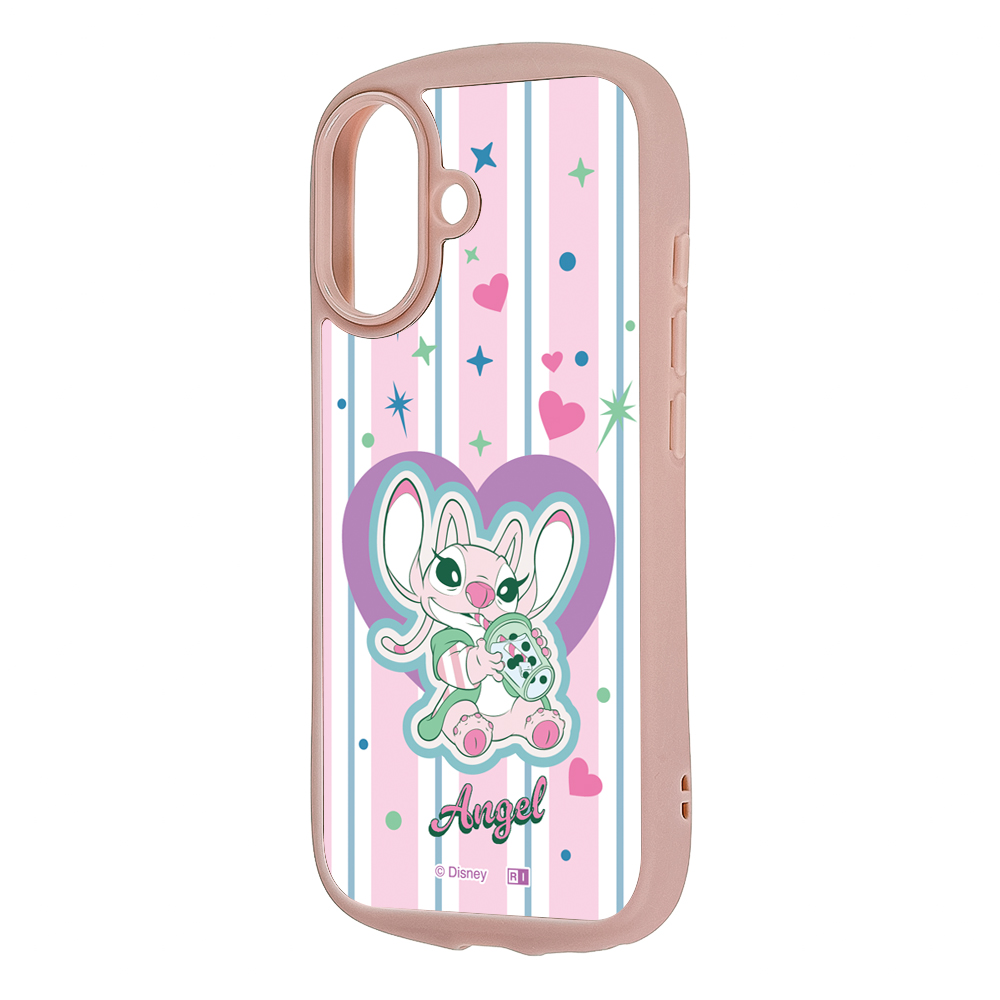iPhone 17 / ディズニー / Puffull 衝撃吸収 バンパー ハイブリッドケース / エンジェル_ハートストライプ